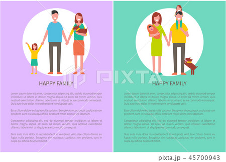 Happy Family Mother Father and Son Daughter Poster 45700943