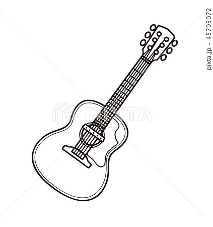 アコースティックギター ぬりえ 線画のイラスト素材 45703072 Pixta