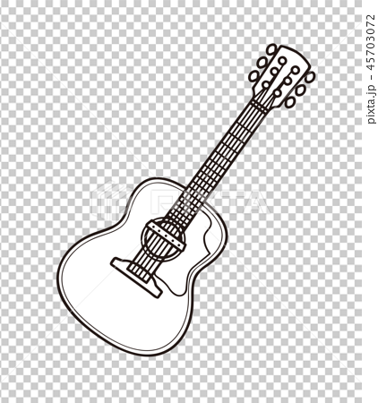 アコースティックギター ぬりえ 線画のイラスト素材