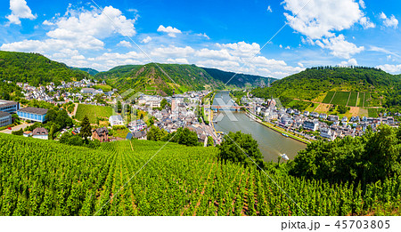 Cochem town aerial view, Germany 45703805