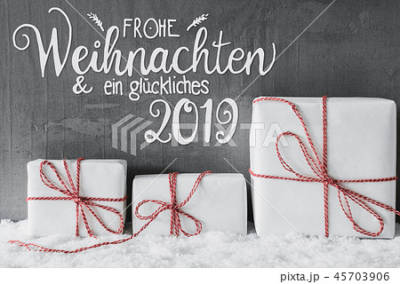 White Gifts, Glueckliches 2019 Means Happy 2019 White Gifts, Glueckliches 2019 Means Happy 2019 45703906