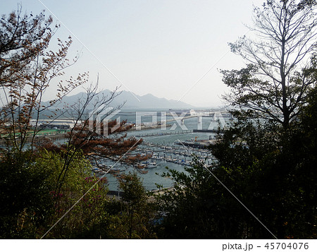 広島 海老山公園展望台からの眺め 五日市港 はつかいち大橋 45704076
