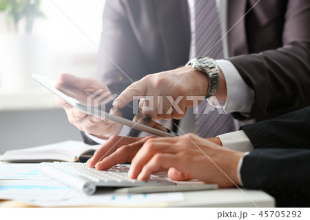 Two businessman are looking and Two businessman are looking and 45705292