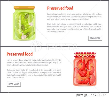 Preserved Food Banners with Vegetable in Brine 45705937