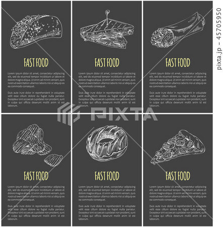 Fast Food Posters and Text Set Vector Illustration Fast Food Posters and Text Set Vector Illustration 45705950