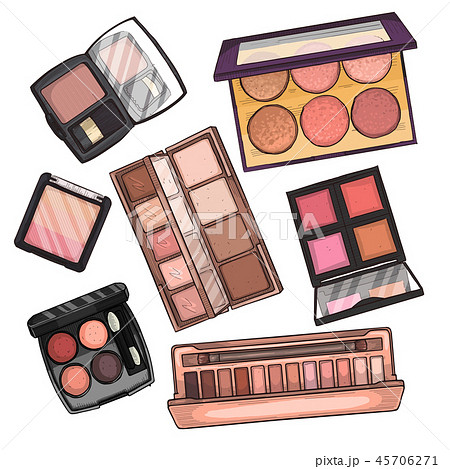 Color Illustration Of Makeup Productsのイラスト素材