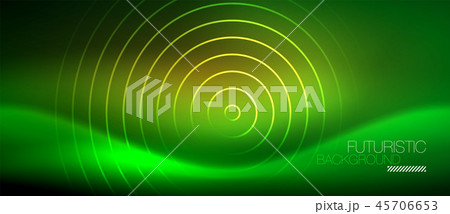 Neon glowing techno lines, hi-tech futuristic abstract background template with square shapes Neon glowing techno lines, hi-tech futuristic abstract background template with square shapes 45706653