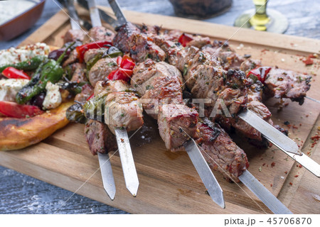 Traditional Shashlik with Salad Traditional Shashlik with Salad 45706870