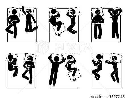 Stick figure different sleeping positions set 45707243