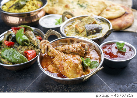 Traditional Indian Curries and Biryani with Mango Traditional Indian Curries and Biryani with Mango 45707818