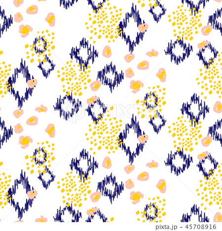 Ikat ogee seamless pattern background. 45708916