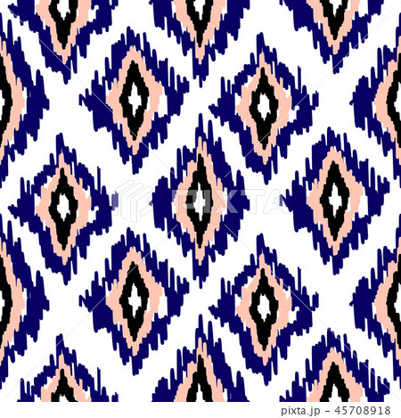 Ikat ogee seamless pattern background. 45708918