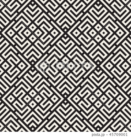 Ethnic pattern vector design. Seamless lattice background. Square repeating lines elements. 45709001