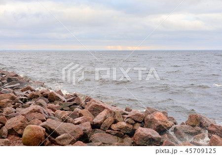 Granite rocks on coast of Baltic sea. Granite rocks on coast of Baltic sea. 45709125