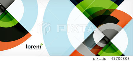 Modern geometric circles abstract background, colorful round shapes with shadow effects Modern geometric circles abstract background, colorful round shapes with shadow effects 45709303