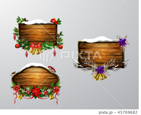 Vector wooden christmas board Vector wooden christmas board 45709682