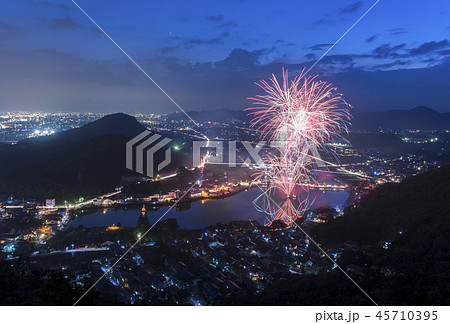 岐阜県各務原市 苧ヶ瀬池の花火大会の写真素材