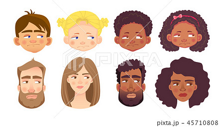emotions of human face set 45710808