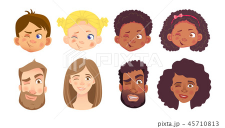 emotions of human face set 45710813