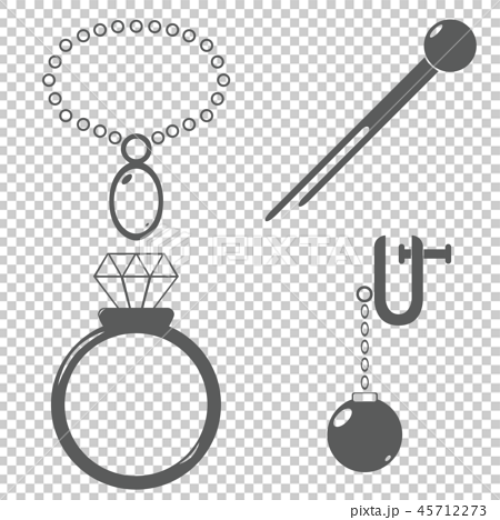 装飾品 宝石 ファッション ヘアピン ネックレス 指輪 イヤリング イラスト アイコンのイラスト素材