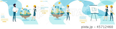 Architect Company Vector Horizontal Scroll Webpage 45712460