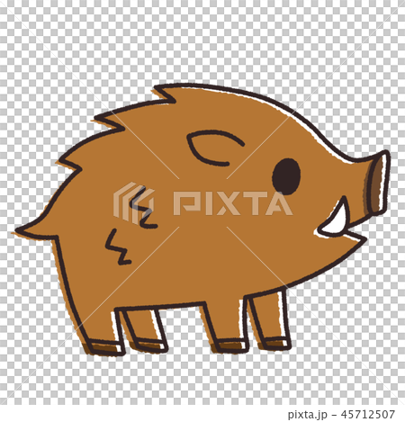 イノシシ【手書き風】 イノシシ【手書き風】 45712507