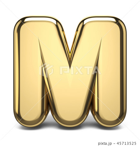 Golden Font Letter M 3dのイラスト素材