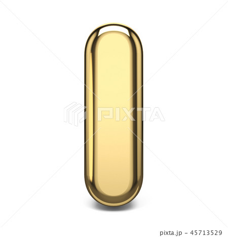Golden font letter I 3D 45713529