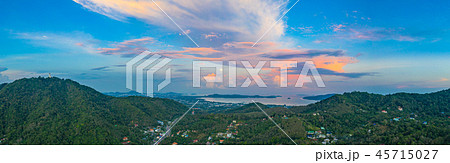 beauitful sky and full moon above Chalong ocean beauitful sky and full moon above Chalong ocean 45715027