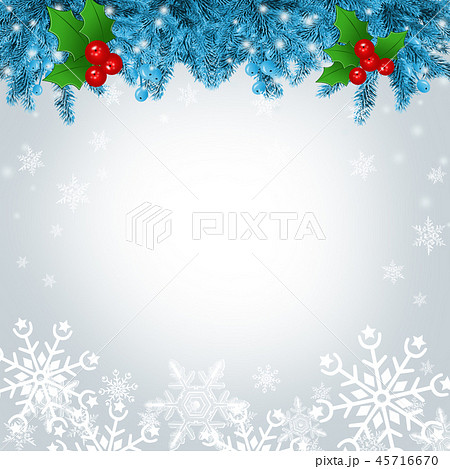 クリスマス クリスマス背景 ツリー 雪の結晶 フレームのイラスト素材