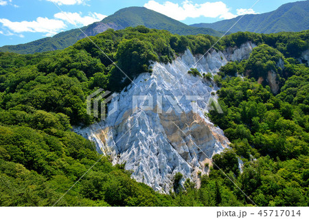 東北・白神山地・日本キャニオン・展望台より・日本キャニオンの不思議な眺め（３） 45717014