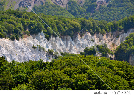 東北・白神山地・日本キャニオンの不思議な眺め・全景（８） 45717076