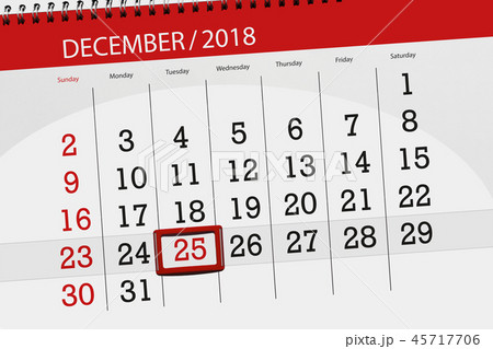 Calendar december 2018, tuesday, 25, Christmas 45717706