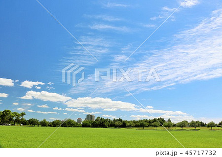 爽やかな青空と公園の風景 爽やかな青空と公園の風景 45717732