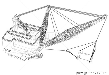 Dragline walking excavator. Vector Dragline walking excavator. Vector 45717877