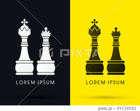 King and Queen ,Chess logoのイラスト素材 [45720502] - PIXTA