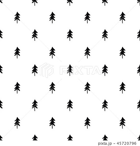 Christmas trees seamless pattern. Black and white. 45720796