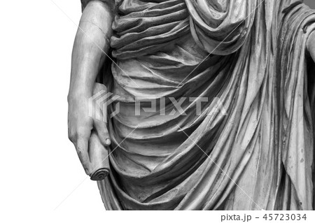 stone statue detail of human hand 45723034