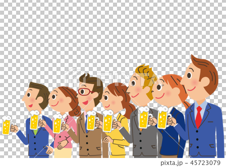 ビールで乾杯をする会社員 ビールで乾杯をする会社員 45723079