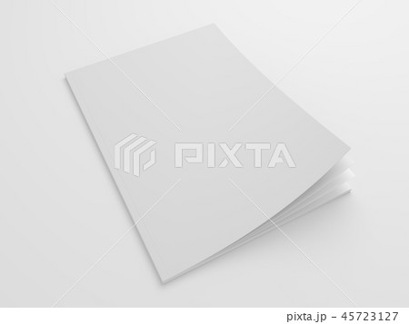 Blank openign brochure 3D illustration mockup. 45723127