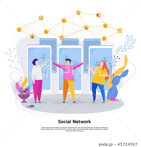 Social network concept. Group of young people 45724507