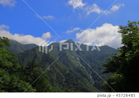 夏の谷川岳 一ノ倉沢から白毛門方面を見る 45726485