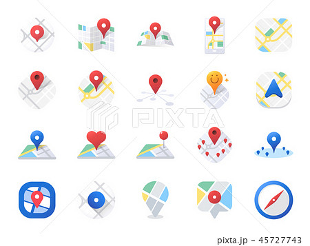 Map icon set 45727743