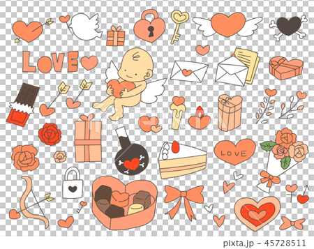 手描きバレンタインモチーフ詰め合わせ 45728511