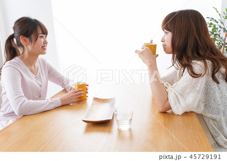女子会をする若い2人 女子会をする若い2人 45729191