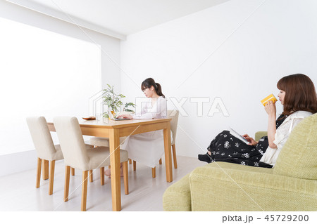 女子会をする若い2人 45729200
