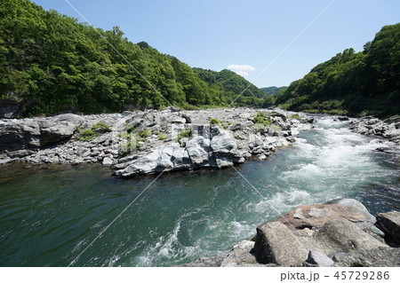 秩父　長瀞　快晴　川　流れ　渓流 45729286
