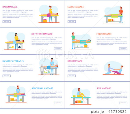 Session of Medical Massage Vector Cartoon Banners 45730322