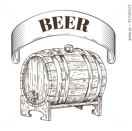 Beer Storage Wooden Barrel Vector Illustration 45730323