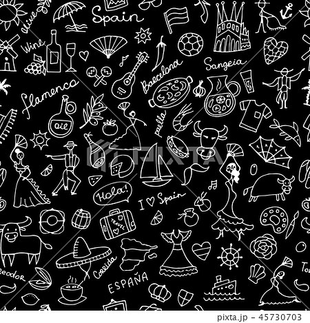 Spain, seamless pattern for your design Spain, seamless pattern for your design 45730703